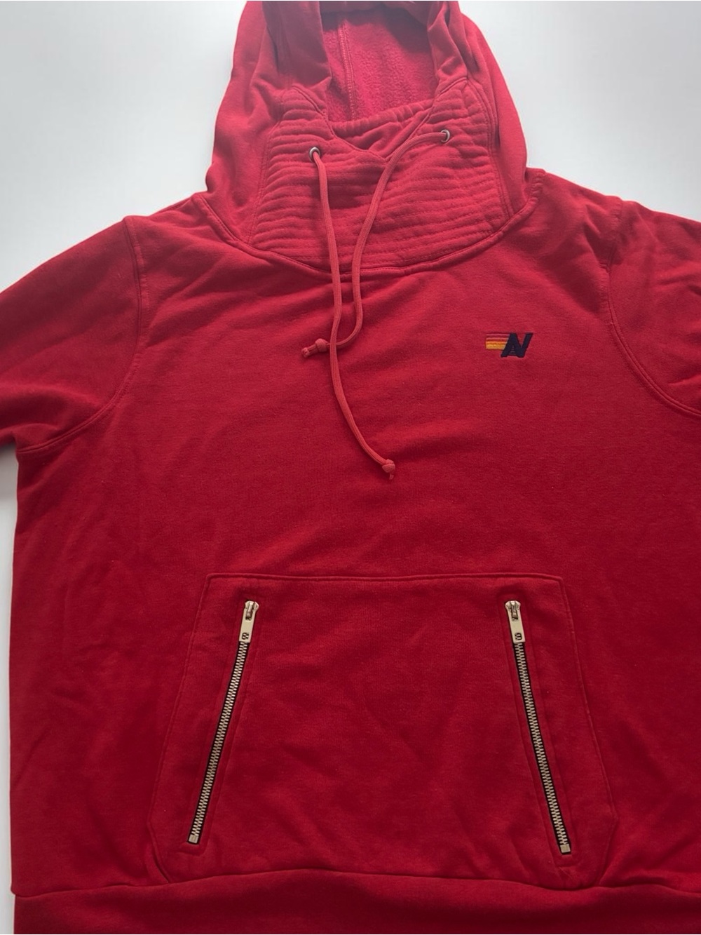 Aviator Nation Red Pullover Hoodie with Embroidered Logo